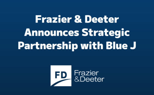 Frazier & Deeter Announces Strategic Partnership with Blue J
