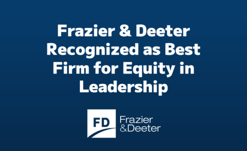 Frazier & Deeter Recognized as Best Firm for Equity in Leadership